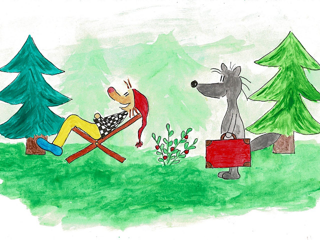 Szenenfoto: Kasperl macht einen Waldspaziergang